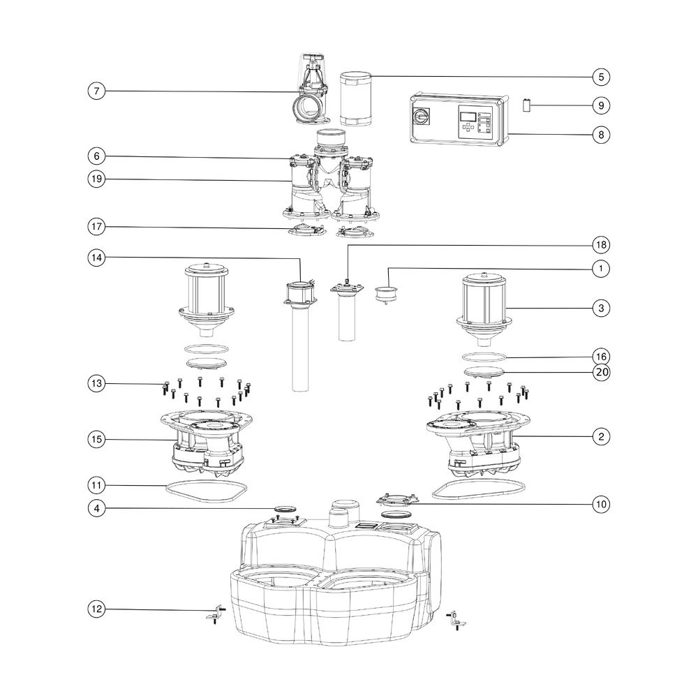 Kessel Aqualift F Hebeanlage Duo Comfort 400V, SPF 1500-S1, Schieber aus Kunststoff... KESSEL-11607 4026092071052 (Abb. 3)