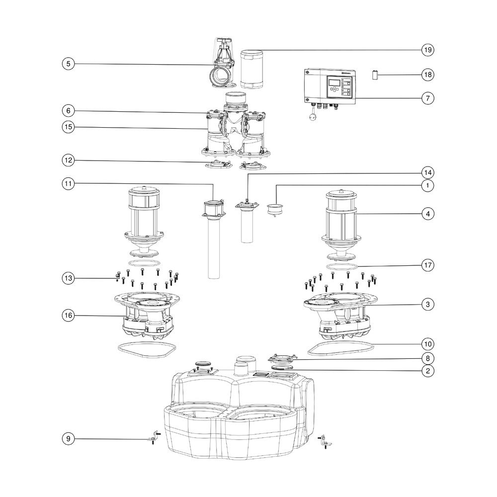 Kessel Hebeanlage Aqualift F Duo Comfort 230V, SPF 1400-S1, 7m Förderhöhe, Schieber aus K... KESSEL-11608 4026092071069 (Abb. 3)