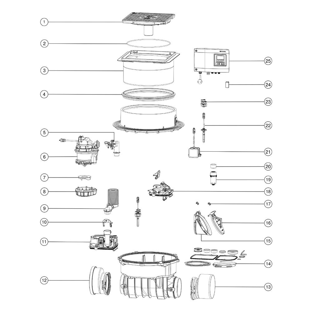 Kessel Pumpfix F Rückstaupumpanlage DN 200, Bodenplatte Schwarz... KESSEL-24200S 4026092046586 (Abb. 3)