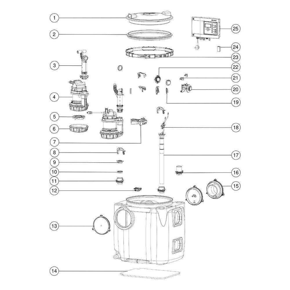 Kessel Aqualift S Hebeanlage 100 Duo GTF 1250 S1, freie Aufstellung... KESSEL-28516 4026092092927 (Abb. 3)