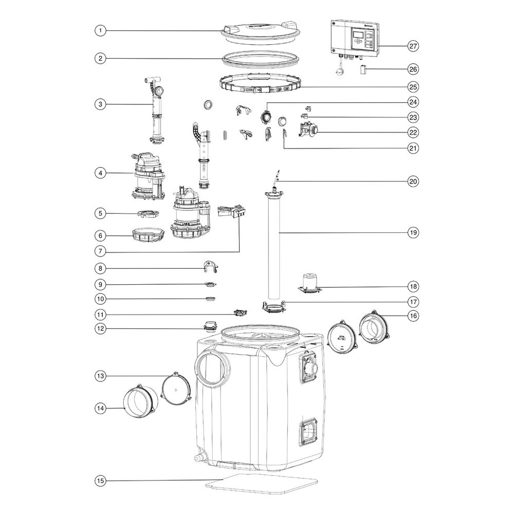 Kessel Aqualift S Hebeanlage 200 Duo GTF 1250 S1, freie Aufstellung... KESSEL-28518 4026092092941 (Abb. 3)