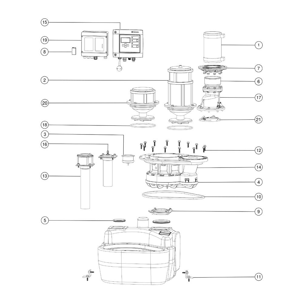 Kessel Aqualift F Hebeanlage Mono Comfort 230V SPF 1400-S3, ohne Schieber... KESSEL-28646-C 4026092058473 (Abb. 3)