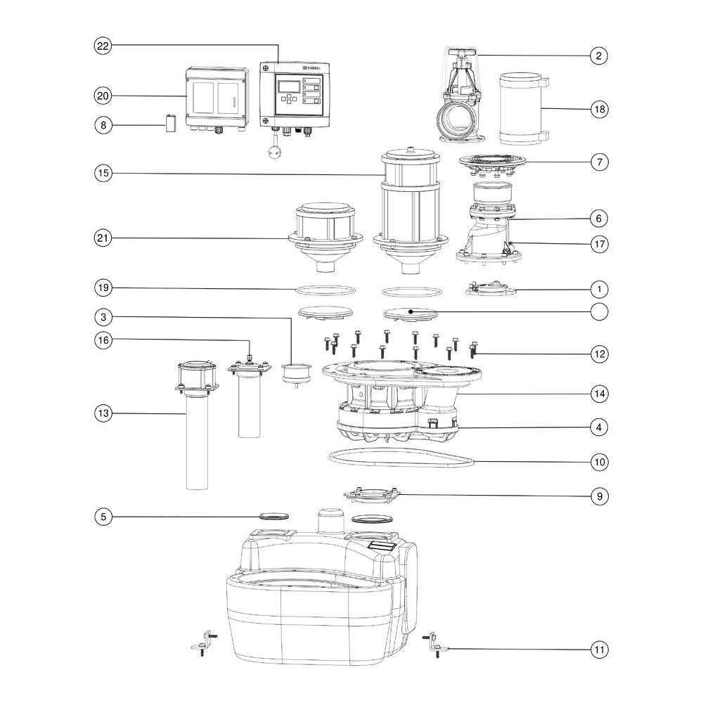 Kessel Aqualift F Hebeanlage Mono Comfort 230V SPF 1400-S3, Schieber aus Kunststoff... KESSEL-28648-C 4026092058480 (Abb. 3)