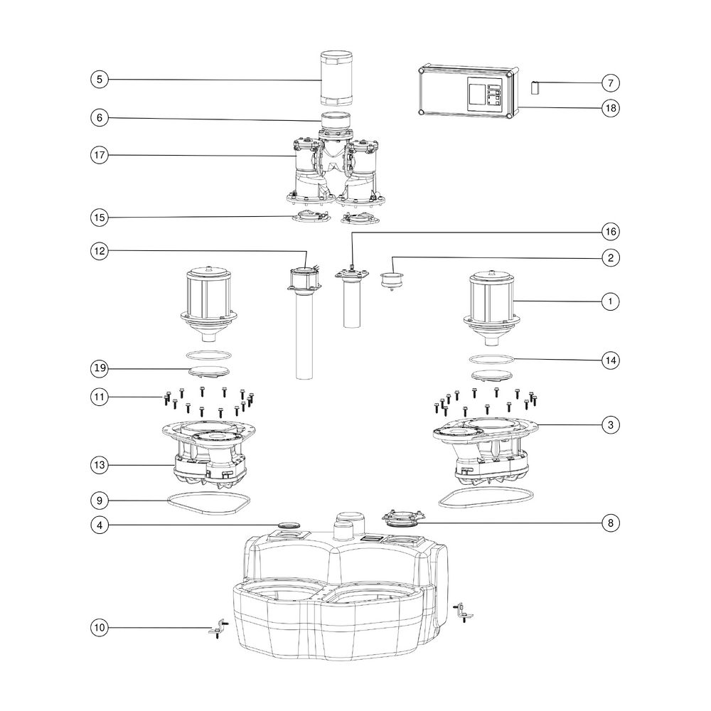 Kessel Aqualift F Hebeanlage Duo Standard 400V SPF 1500-S3, ohne Schieber, 8m Förderhöhe... KESSEL-28652 4026092005552 (Abb. 3)