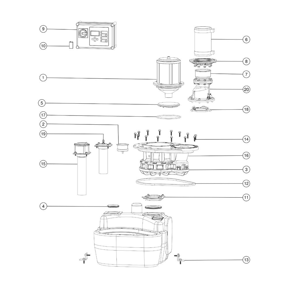 Kessel Aqualift F Hebeanlage Mono Comfort 400V SPF 3000-S3, ohne Schieber, 16m Förderhöhe... KESSEL-28752 4026092054529 (Abb. 3)
