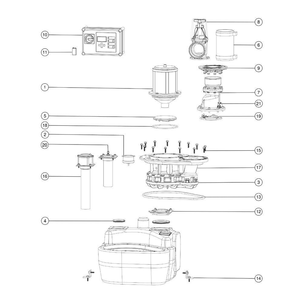 Kessel Aqualift F Hebeanlage Mono Comfort 400V SPF 3000-S3, Schieber aus Kunststoff, 16m ... KESSEL-28754 4026092054543 (Abb. 3)