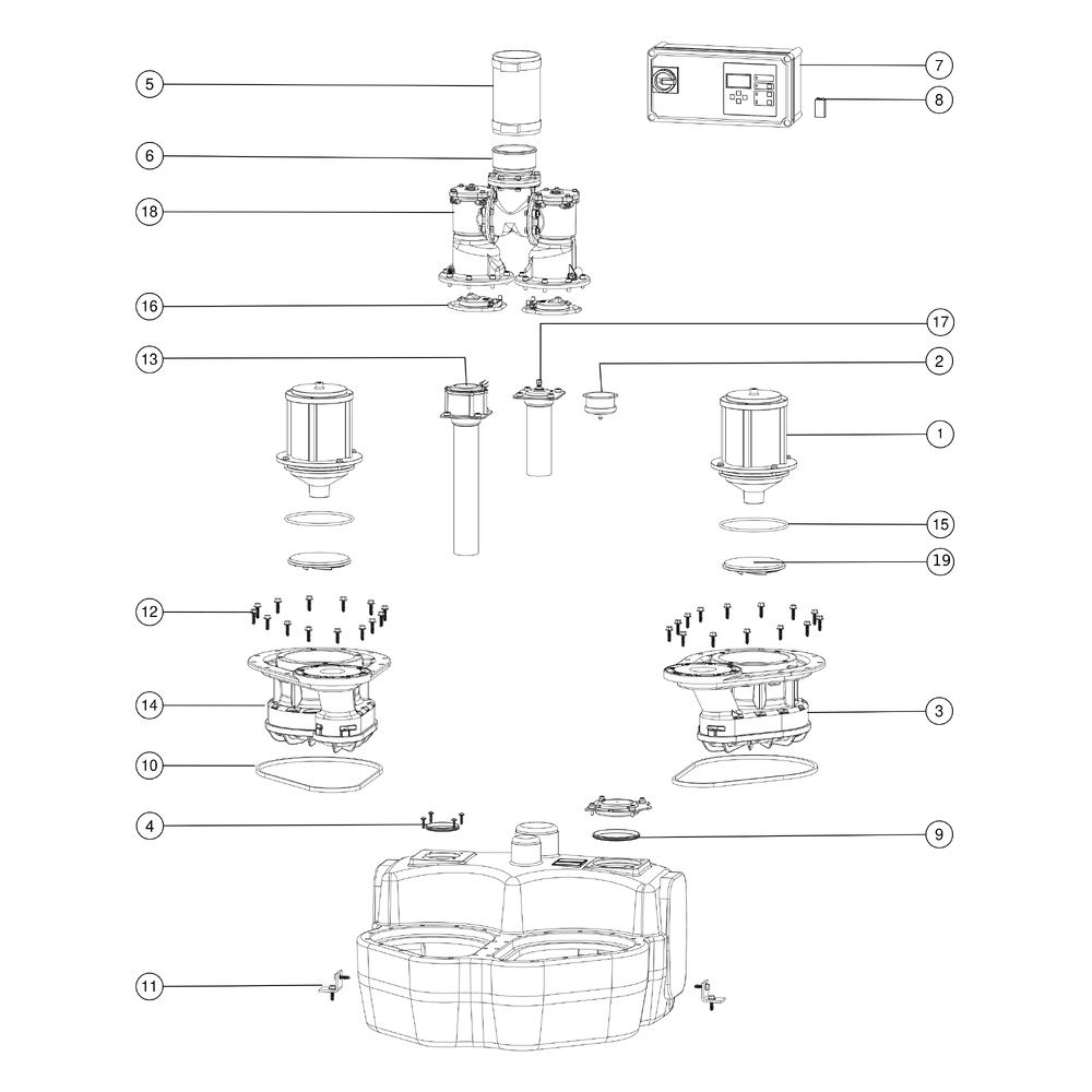 Kessel Aqualift F Hebeanlage Duo Comfort 400V SPF 1500-S3, ohne Schieber, 8m Förderhöhe... KESSEL-28764 4026092054550 (Abb. 3)