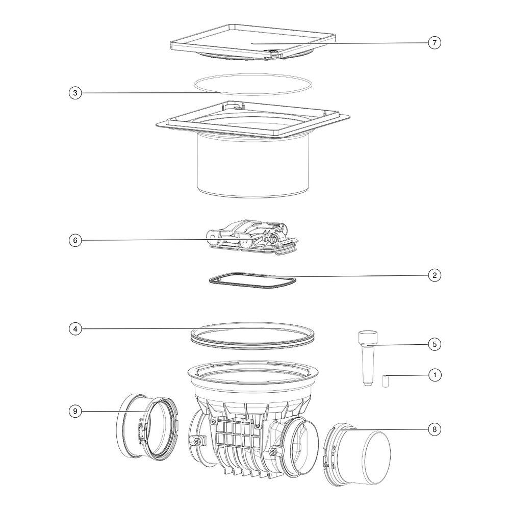 Kessel Staufix Reinigungsrohr DN 150, Bodenplatte befliesbar... KESSEL-700150.10X 4026092075968 (Abb. 3)