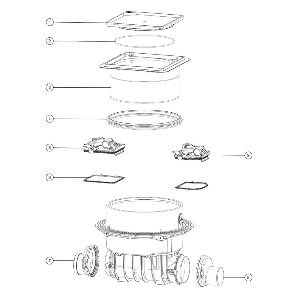 Kessel Controlfix Reinigungsrohr DN 100, Bodenplatte befliesbar... KESSEL-80100X 4026092004067 (Abb. 3)