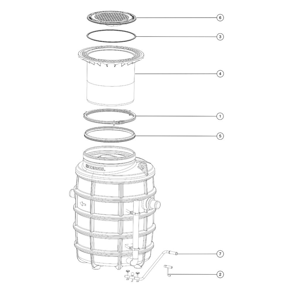Kessel Fettabscheider EasyClean ground NS 2 Direct, 800-1.200mm, Klasse A/B, link... KESSEL-93002.120B-DL 4026092095119 (Abb. 3)