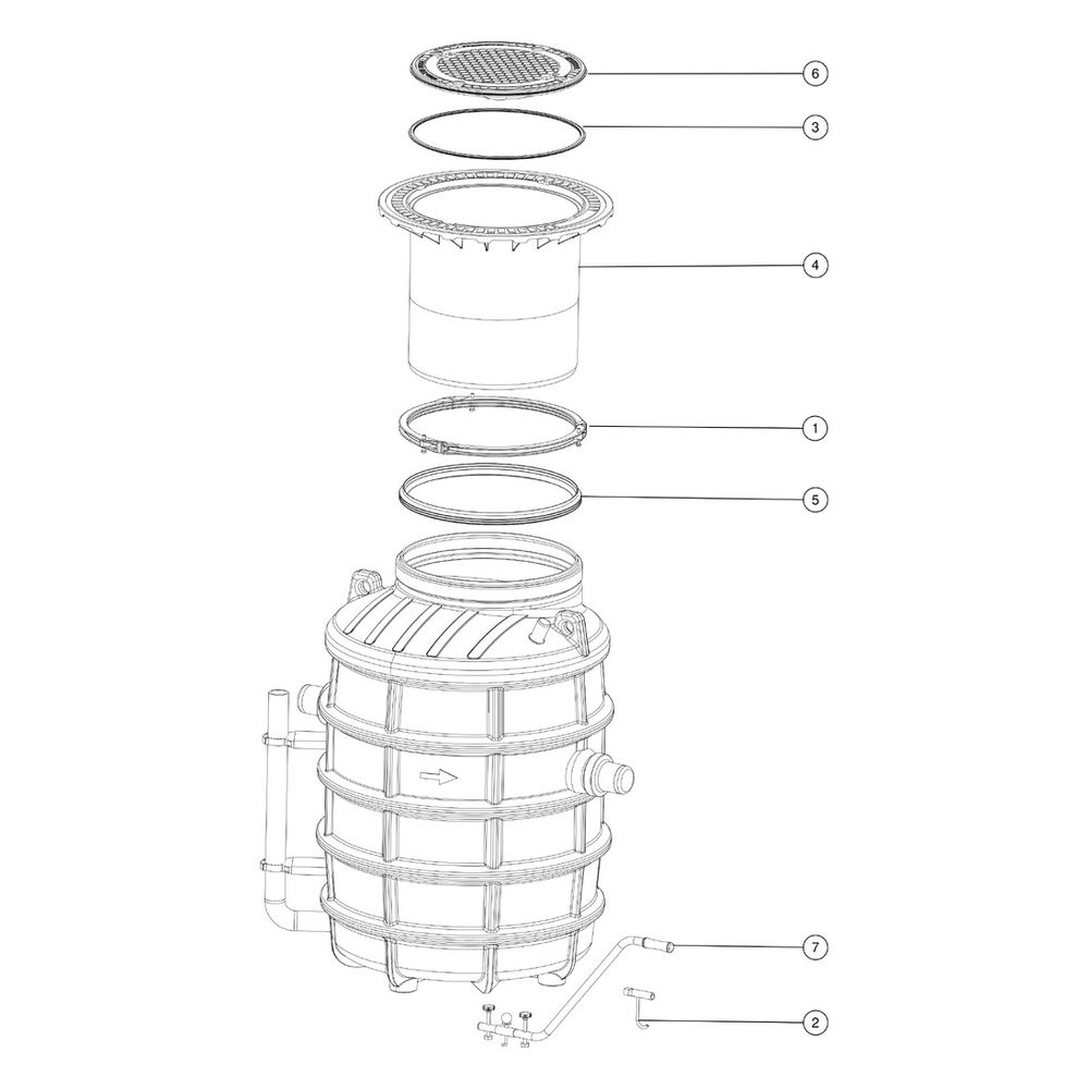 Kessel Fettabscheider EasyClean ground NS 2 Direct, 800-1.200mm, Klasse A/B, rech... KESSEL-93002.120B-DR 4026092095102 (Abb. 3)