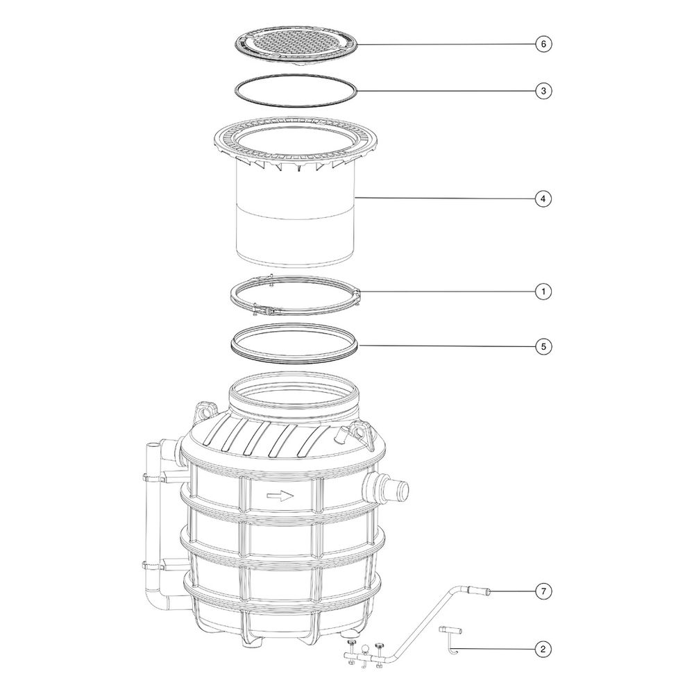 Kessel Fettabscheider EasyClean ground NS 2 Direct, 550-950mm, Klasse A/B, rechts... KESSEL-93002.80B-DR 4026092095065 (Abb. 3)