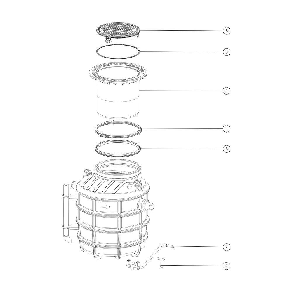 Kessel Fettabscheider EasyClean ground NS 2 Direct, 550-950mm, Klasse D, rechts... KESSEL-93002.80D-DR 4026092095041 (Abb. 3)