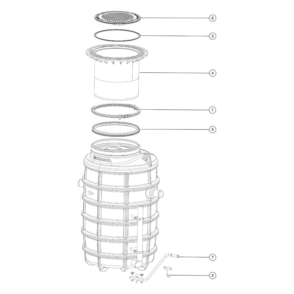 Kessel Fettabscheider EasyClean ground NS 4 Direct, 800-1.200mm, Klasse A/B, link... KESSEL-93004.120B-DL 4026092095034 (Abb. 3)