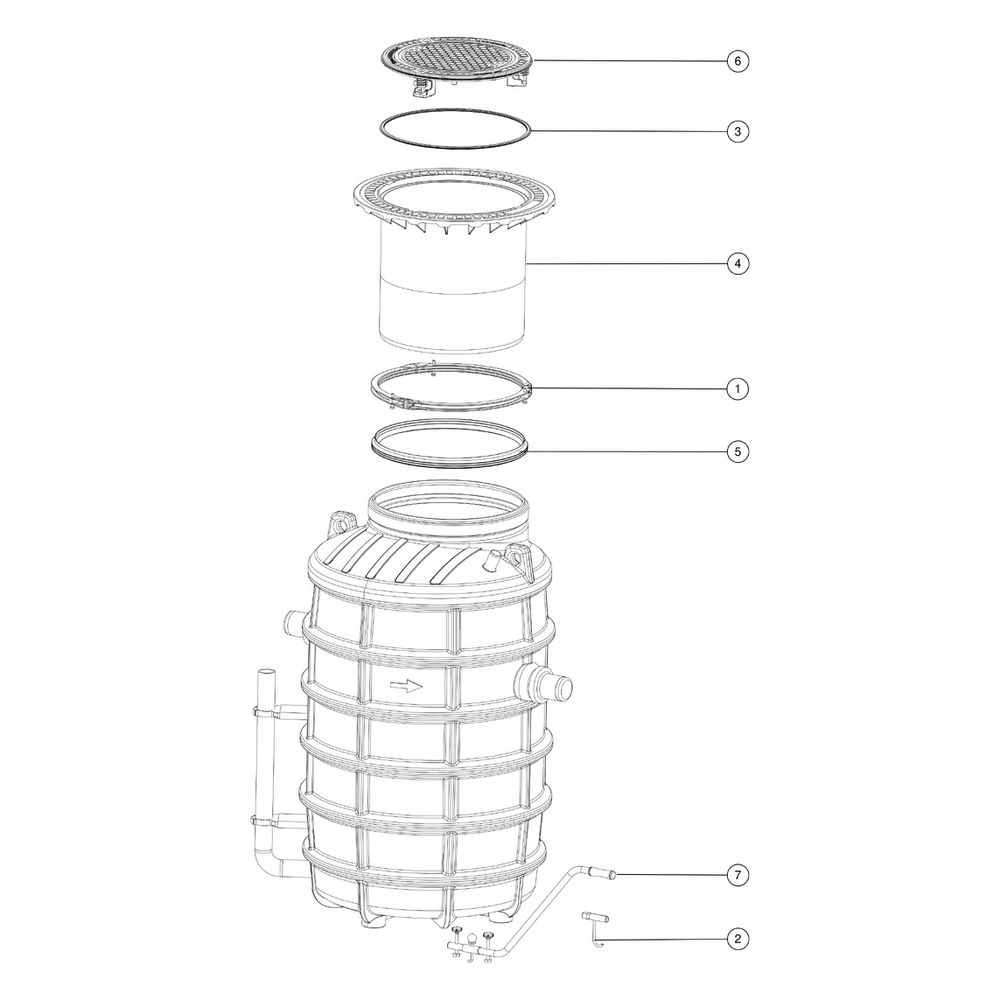 Kessel Fettabscheider EasyClean ground NS 4 Direct, 800-1.200mm, Klasse D, rechts... KESSEL-93004.120D-DR 4026092095003 (Abb. 3)