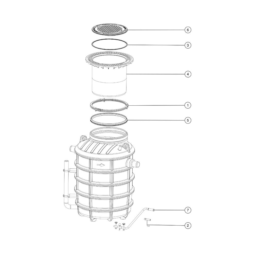 Kessel Fettabscheider EasyClean ground NS 4 Direct, 550-950mm, Klasse A/B, rechts... KESSEL-93004.80B-DR 4026092094983 (Abb. 3)
