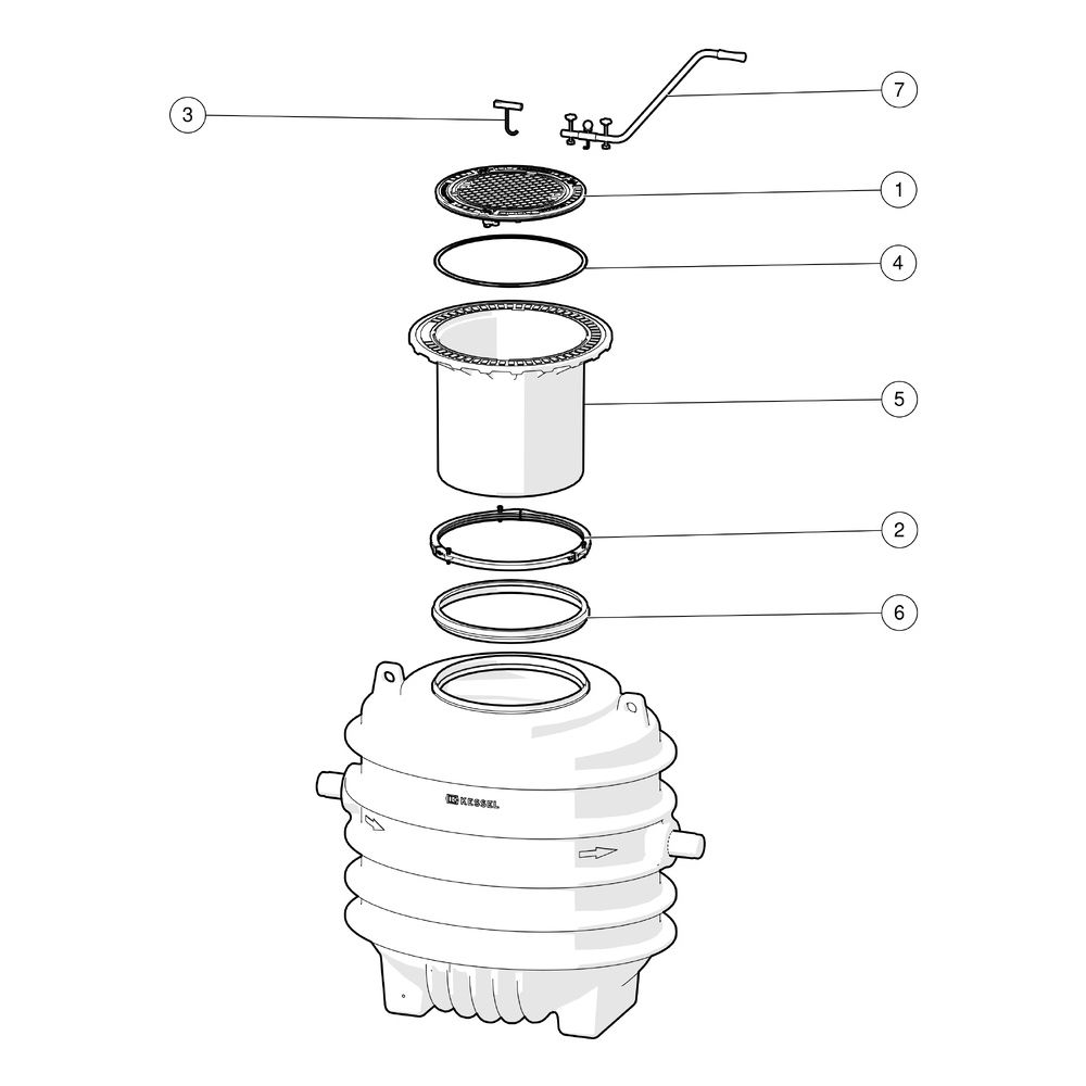 Kessel Fettabscheider EasyClean ground NS 1 Direct, 690-1.190mm, Klasse A/B, link... KESSEL-95010-120B-DL 4026092100943 (Abb. 3)