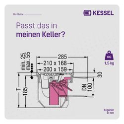 Kessel Kellerablauf Drehfix DN 100 Typ 5, Rost Schwarz... KESSEL-27301 4026092007815 (Abb. 1)