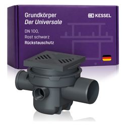 Kessel Grundkörper Der Universale DN 100, mit Rückstauschutz, Rost Schwarz... KESSEL-27611 4026092007822 (Abb. 1)