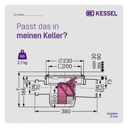 Kessel Grundkörper Der Universale DN 100, mit Rückstauschutz, Rost Schwarz... KESSEL-27611 4026092007822 (Abb. 1)