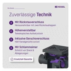 Kessel Grundkörper Der Universale DN 100, mit Rückstauschutz, Rost Schwarz... KESSEL-27611 4026092007822 (Abb. 1)