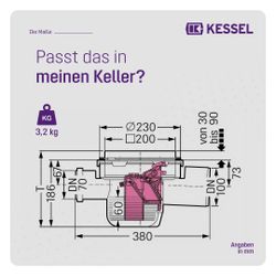 Kessel Grundkörper Der Universale DN 100, mit Rückstauschutz, Rost Edelstahl... KESSEL-27621 4026092007839 (Abb. 1)