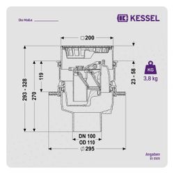 Kessel Kellerablauf Universale Plus, Edelstahl, mit Rückstauverschluss, Auslauf senkrecht... KESSEL-27641 4026092096871 (Abb. 1)
