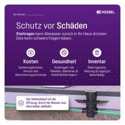 Kessel Kellerablauf Universale Plus, Edelstahl, mit Rückstauverschluss, Auslauf senkrecht... KESSEL-27641 4026092096871 (Abb. 1)