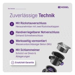 Kessel Kellerablauf Universale Plus, Edelstahl, mit Rückstauverschluss, Auslauf senkrecht... KESSEL-27641 4026092096871 (Abb. 1)