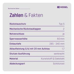 Kessel Kellerablauf Universale Plus, Edelstahl, mit Rückstauverschluss, Auslauf senkrecht... KESSEL-27641 4026092096871 (Abb. 1)