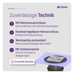 Kessel Kellerablauf Universale Plus Variofix, mit Rückstauverschluss, Auslauf senkrecht... KESSEL-27651 4026092096888 (Abb. 1)