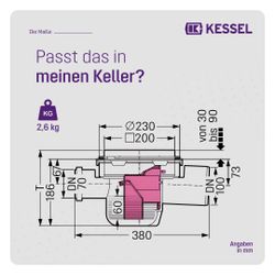 Kessel Kellerablauf DN 100 Klasse K3, Rost Schwarz... KESSEL-29111 4026092007846 (Abb. 1)