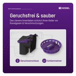 Kessel Kellerablauf DN 100 Klasse K3, Rost Schwarz... KESSEL-29111 4026092007846 (Abb. 1)