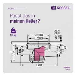 Kessel Kellerablauf DN 100 Klasse K3, Rost Edelstahl... KESSEL-29121 4026092007853 (Abb. 1)