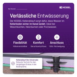 Kessel Kellerablauf DN 100 Klasse K3, Rost Edelstahl... KESSEL-29121 4026092007853 (Abb. 1)