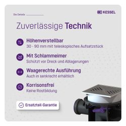 Kessel Kellerablauf DN 100 Klasse K3, Rost Edelstahl... KESSEL-29121 4026092007853 (Abb. 1)