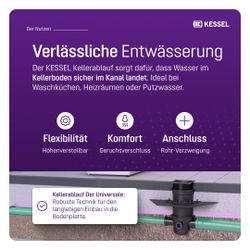 Kessel Kellerablauf DN 100, 150mm, Rost Schwarz, 36501... KESSEL-36501 4026092007877 (Abb. 1)