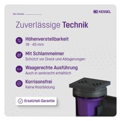 Kessel Kellerablauf DN 100, 150mm, Rost Schwarz, 36501... KESSEL-36501 4026092007877 (Abb. 1)