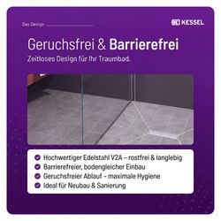 Kessel Duschrinne Linearis Compact DN 50 WaD, V2A, Länge 1.150mm... KESSEL-45600.67M 4026092078952 (Abb. 1)