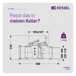 Kessel Rückstauverschluss Staufix, DN 100 Typ 1, freiliegend... KESSEL-720100 4026092076033 (Abb. 1)