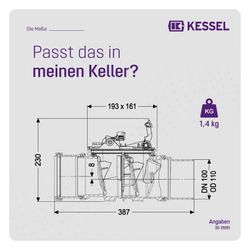 Kessel Rückstauverschluss Staufix, DN 100 Typ 2, freiliegend... KESSEL-730100 4026092076354 (Abb. 1)