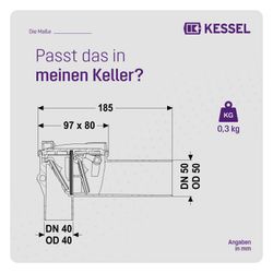 Kessel Rückstauverschluss Staufix, Siphon DN 50, für Waschtisch Typ 5... KESSEL-73051 4026092027400 (Abb. 1)