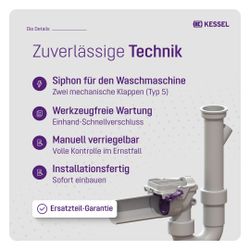 Kessel Rückstauverschluss Staufix Siphon DN 50 Waschmaschine Typ 5... KESSEL-73052 4026092027615 (Abb. 1)