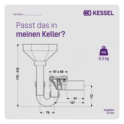 Kessel Rückstauverschluss Staufix Siphon DN 50 Einlauftrichter Typ 5... KESSEL-73053 4026092027622 (Abb. 1)
