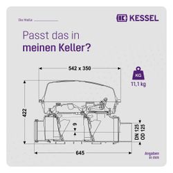 Kessel Rückstauverschluss Staufix, SWA DN 125, freiliegend... KESSEL-73125.10 4026092003930 (Abb. 1)