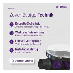 Kessel Rückstauverschluss Staufix, SWA DN 150, freiliegend... KESSEL-73150.10 4026092003961 (Abb. 1)