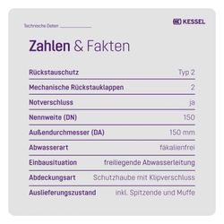 Kessel Rückstauverschluss Staufix, SWA DN 150, freiliegend... KESSEL-73150.10 4026092003961 (Abb. 1)
