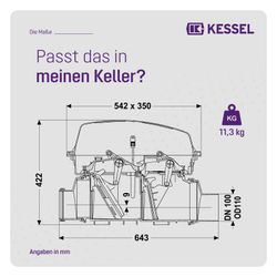 Kessel Rückstauautomat Staufix FKA, DN 100, Schaltgerät Comfort, freiliegend... KESSEL-84100 4026092046333 (Abb. 1)