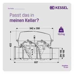 Kessel Rückstauautomat Staufix FKA, DN 150, Schaltgerät Comfort, freiliegend... KESSEL-84150 4026092046357 (Abb. 1)