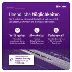Kessel Duschrinne Linearis Infinity, DN 50, 1.600mm, Edelstahl gebürstet, 45200.16... KESSEL-45200.16 4026092093894 (Abb. 1)